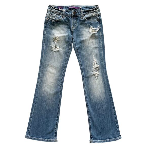 Vigoss Jeans Women's Sz 5/6 28 The Miami Boot Bootcut Distressed Grunge Low Rise - Picture 1 of 16